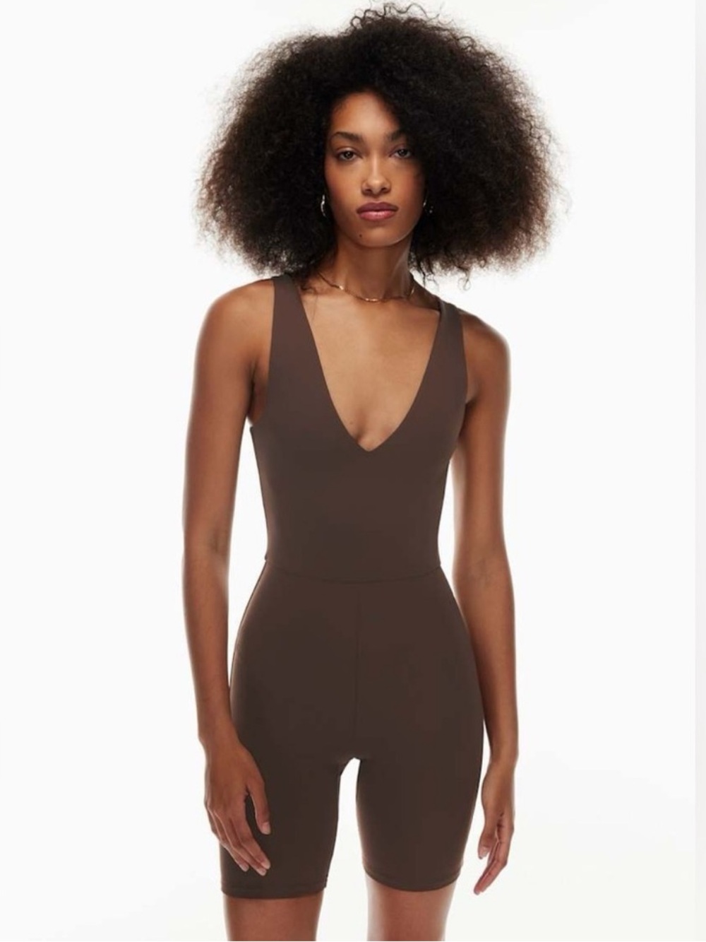 Chocolate Brown Bodysuit Romper by Babaton from Aritzia - Size M